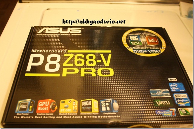 My new Asus P8Z68-V Pro motherboard