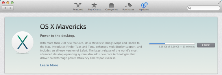 OS X 10.9 Mavericks is now available for a free download